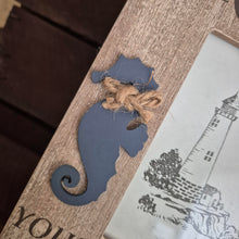 Load image into Gallery viewer, Seaside Photo Frame | Relax Wooden You&#39;re At The Beach | Seahorse Starfish