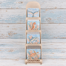 Load image into Gallery viewer, Australian Designed &amp; Printed Coastal Living Seaside Coaster Display Stand | 4 Styles | 10 Each Style | 40 Units Total