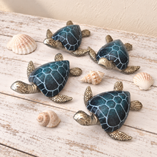 Load image into Gallery viewer, SET OF 4 SMALL CERAMIC TURTLE SEASDIE ORNAMENT STATUES 