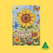 Load image into Gallery viewer, Stand Tall &amp; Shine Bright Sunflower Garden Postcard 