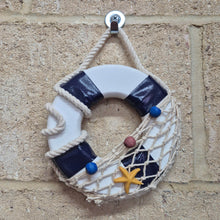 Load image into Gallery viewer, Seaside Lifebuoy | Nautical Decorative Wall Hanging Gift | Seaside Ocean Decor