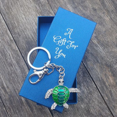 Green ocean turtle keyring keychain boxed gift 