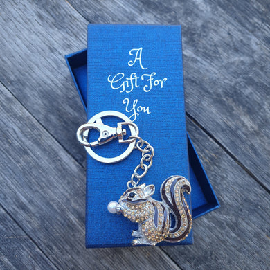 Squirrel keyring keychain boxed gift 