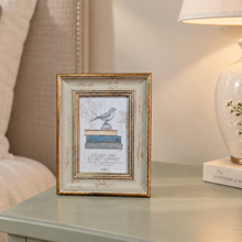 Load image into Gallery viewer, Stand alone green toned  wooden photo frame 