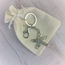 Load image into Gallery viewer, Starfish Keychain | Blue &amp; Silver Keyring | Ocean Starfish Keychain | Bag Chain | Ocean Gift