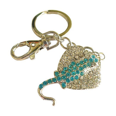 Blue ocean stingray keyring keychain gift 