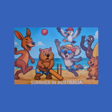 Load image into Gallery viewer, Australiana Funny Postcard Display Stand | 96 Assorted Cartoon Australiana Postcards | Small Wooden Display Stand