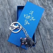 Load image into Gallery viewer, Australian Tasmanian Devil Keyring Boxed Gift | Keychain Bag Chain Tasmanian Gift Idea