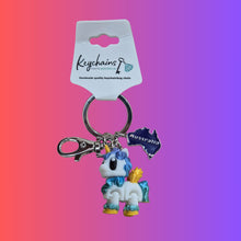 Load image into Gallery viewer, 3D rainbow Unicorn Sustainable Keyring Australian Made Gift 