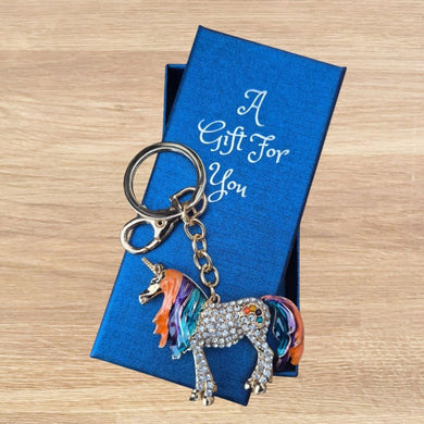 Rainbow Unicorn Keychain Bag Chain Boxed Gift | Mythical Colourful Keyring | Magical Creature