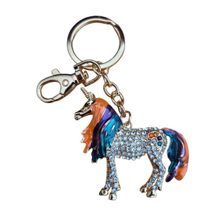 Beautiful Rainbow Unicorn Keyring Keychain Bag Chain Gift 