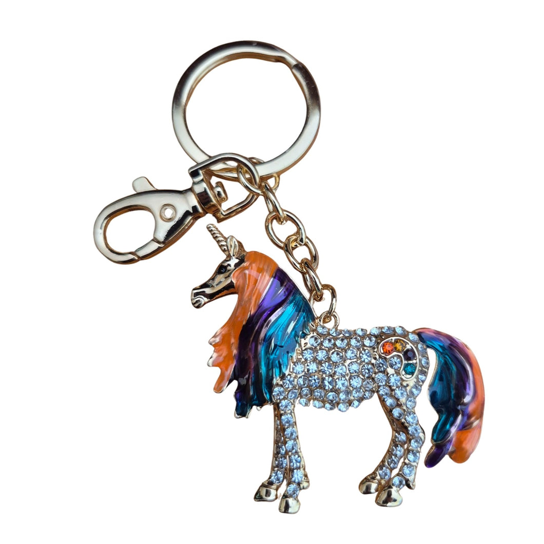 Beautiful Rainbow Unicorn Keyring Keychain Bag Chain Gift 