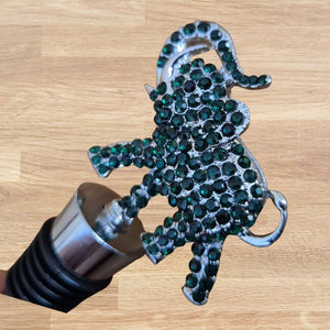 Elephant Gift | Lucky Dark Green Elephant Bottle Stopper | Wine Stopper | Wine Gift