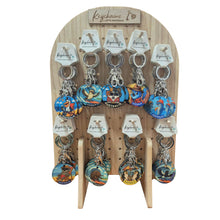 Load image into Gallery viewer, Australiana Keychain Stand Display | 12 Designs - 108 Total Unit&#39;s | Made In Australia Gifts