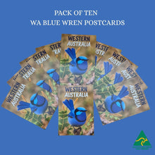 Load image into Gallery viewer, Blue Wren Western Australia Postcards | Pack Of Ten Splendid Fairywren Postcards | Printed In Australia