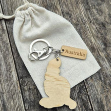 Load image into Gallery viewer, Kanagaroo Wooden Keychain Keyring Bag chain | Australian Made Gifts | Tourist Gifts