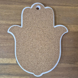 Hamsa Hand Of Protection Trivet | Plate | Hanging Sign | Gold - Yellow Ceramic Gift