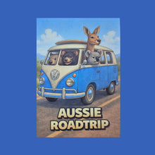 Load image into Gallery viewer, Australiana Funny Postcard Display Stand | 96 Assorted Cartoon Australiana Postcards | Small Wooden Display Stand