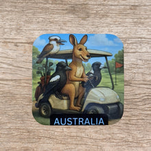 Load image into Gallery viewer, Australiana funny Australian animal  in golf cart magnet Australian Made Gifts 
