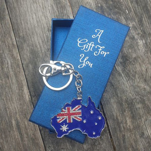 Australian Map keyring boxed gift 