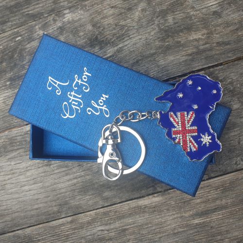 Australian Map keyring boxed gift 