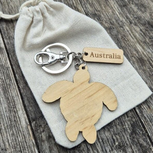 Turtle Wooden Keychain Keyring Bag chain | Australian Made Gifts | Tourist Gifts