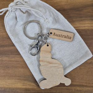Kangaroo Wooden Keychain Keyring Bag chain | Australian Made Gifts | Tourist Gifts