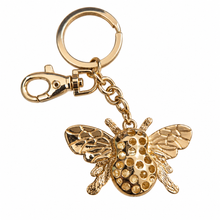 Load image into Gallery viewer, Bee Keychain | Gold Bling Keyring Bag Chain | Bee Lovers Gift | 3D Chunky Keyring | Bee