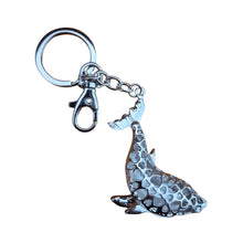 Load image into Gallery viewer, Whale Keychain Gift | Black &amp; White Humpback Whale Keyring | Ocean Animal Gift