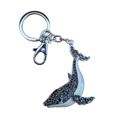 Hump back whale black and white keyring keychain 