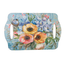 Load image into Gallery viewer, Garden Flower Blue Bird Kitchen Serving Tray  | Bird &amp; Flower Ceramic Table Tray