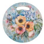 Garden Flower Blue Bird Kitchen Trivet | Bird & Flower Ceramic Table Bench Protector