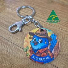 Load image into Gallery viewer, Bluey the bush ranger blue wren Australian Made Keyring keychain Gift 