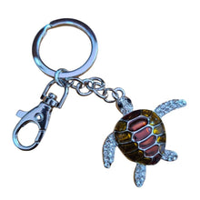 Load image into Gallery viewer, Brown gold turtle keyring keychain gift 