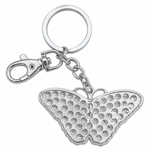 Load image into Gallery viewer, Butterfly Blue &amp; Black Keychain Gift | Blue &amp; Silver Butterfly Keyring | Transformation Gift | Bag Chain