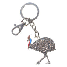 Load image into Gallery viewer, Australian Cassowary Keychain Gift | Cassowary Keyring | Aussie Tourism Wildlife Gift