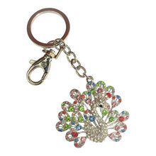 Load image into Gallery viewer, Rainbow peacock keyring keychain gift 