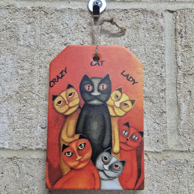 Show your love for all things feline with our Cat Hanging Sign Gift! This Crazy Cat Lady Ceramic Plaque Sign is the perfect addition to any cat lover's home. Display your love for cats with pride and add a touch of whimsy to your decor. The perfect gift for any cat person!