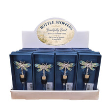 Load image into Gallery viewer, Dragonfly Bottle Stoppers | Counter - Shelving Unit | 16 Boxed Gifts Total | Dragonfly Lover Gifts