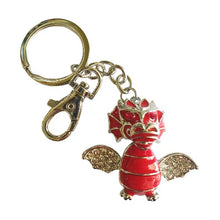 Load image into Gallery viewer, Red mythical magical dragon keyring keychain gift 