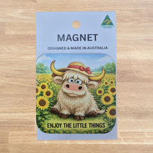 Load image into Gallery viewer, Highlander Cow Magnet | Wholesale Pack Of 6 Unit's | Enjoy The Little Things | Australian Made Magnet