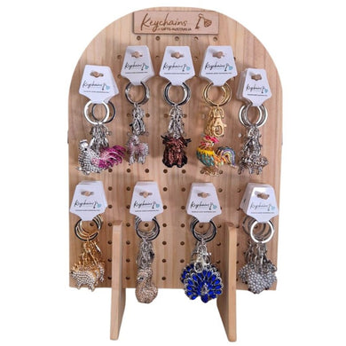 Down On The Farm Keychain Display | Wooden Easy To Display Keyring - Bag Chain Gifts