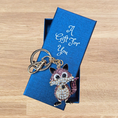 Cute cartoon fox keyring keychain boxed gift 
