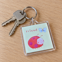 Load image into Gallery viewer, Friend Keychain Bag Chain Gift | Friend Saying Cute Ladybug Friendship Keyring