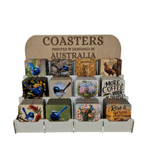 Load image into Gallery viewer, Australian Designed &amp; Printed Custom Coaster Display Stand | 12 Styles | 10 Each Style | 120 Units Total