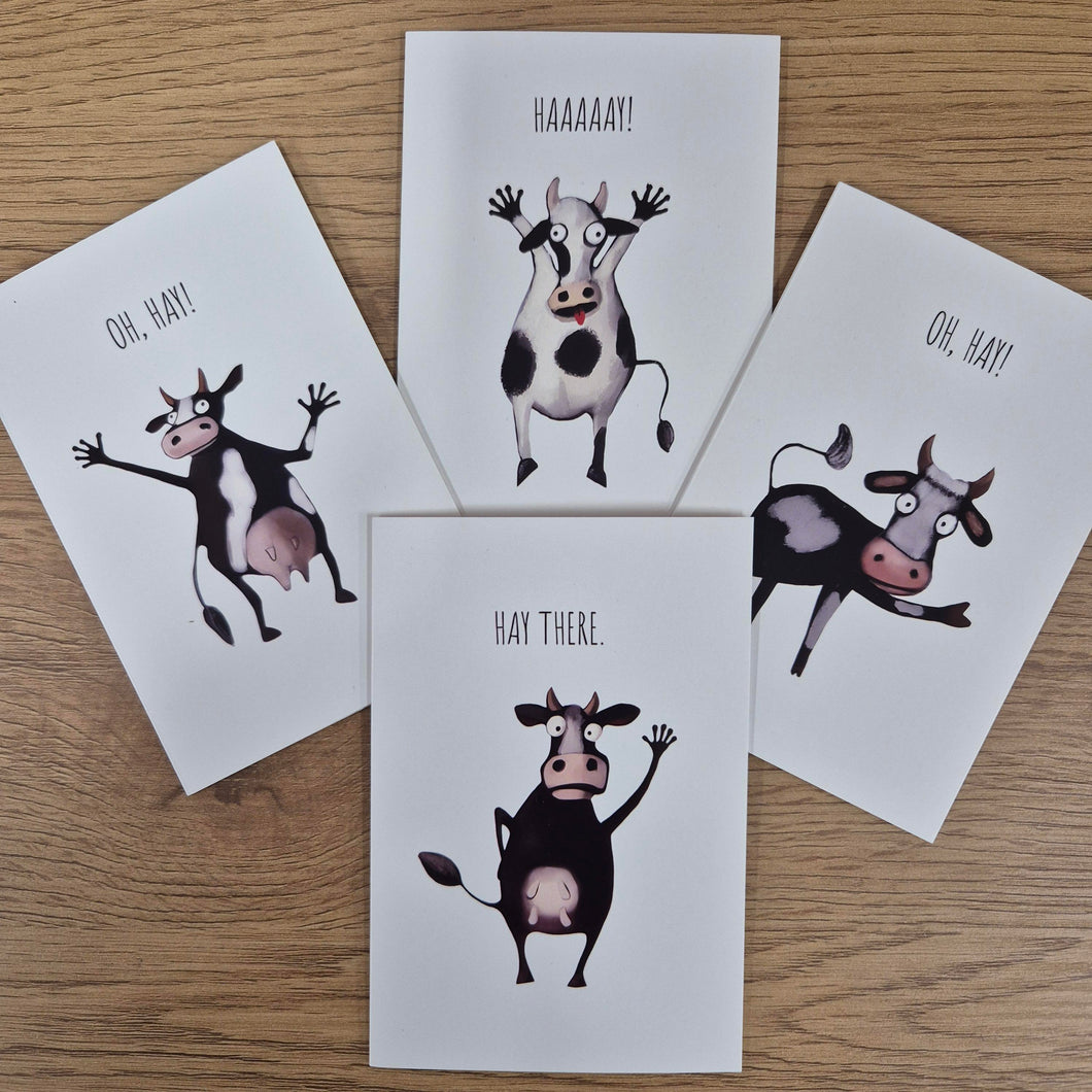 Cow Gift Cards | Super Cute Cow Cards | Funny Hay Assorted Sayings | Price Per Unit