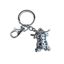 Load image into Gallery viewer, Cow Keyring Keychain | Cute Black Highlander Cow Gift | Cow Lover Gifts - Farm Animal