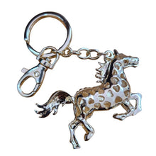 Load image into Gallery viewer, Horse Keychain Boxed Gift | Gold Brown Horse Keyring Bag Chain | Horse Lover Gift