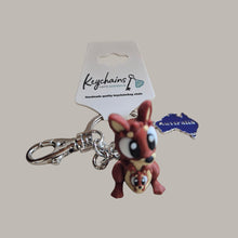 Load image into Gallery viewer, 3D Sustainable Australian Made Kangaroo &amp; Joey Keyring keychain bag chain gift 