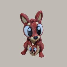 Load image into Gallery viewer, 3D Sustainable Australian Made Kangaroo &amp; Joey Keyring keychain bag chain gift 